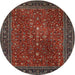 Square Machine Washable Traditional Brown Rug, wshtr1913