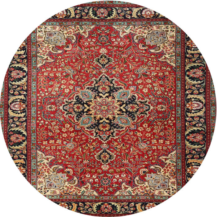 Square Machine Washable Traditional Orange Brown Rug, wshtr1914