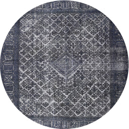Square Machine Washable Traditional Silver Gray Rug, wshtr1917