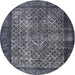 Square Machine Washable Traditional Silver Gray Rug, wshtr1917