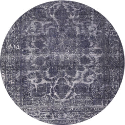Round Traditional Silver Gray Persian Rug, tr1918