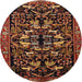 Round Traditional Light Brown Animal Rug, tr1920