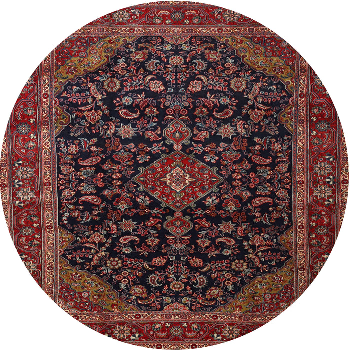 Square Machine Washable Traditional Chestnut Brown Rug, wshtr1922