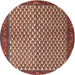 Round Traditional Red Persian Rug, tr1923
