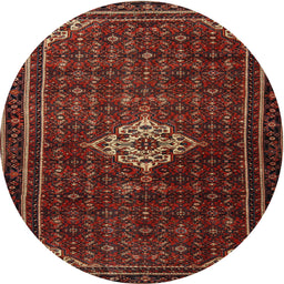 Square Machine Washable Traditional Chestnut Brown Rug, wshtr1925