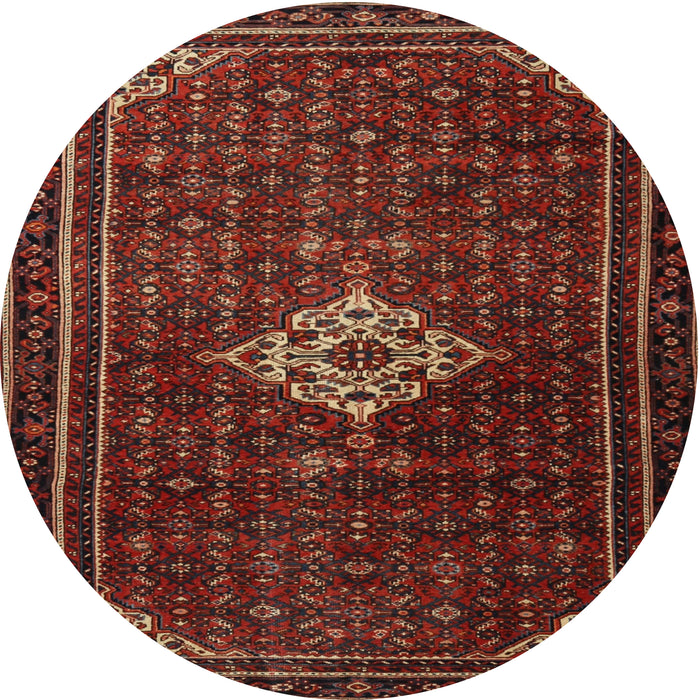 Square Machine Washable Traditional Chestnut Brown Rug, wshtr1925