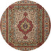 Square Machine Washable Traditional Camel Brown Rug, wshtr1929