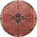 Round Traditional Orange Salmon Pink Persian Rug, tr192