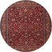 Round Traditional Dark Gold Brown Persian Rug, tr1930