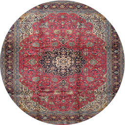 Square Machine Washable Traditional Brown Red Rug, wshtr1934