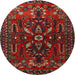 Round Traditional Reddish Brown Persian Rug, tr1935