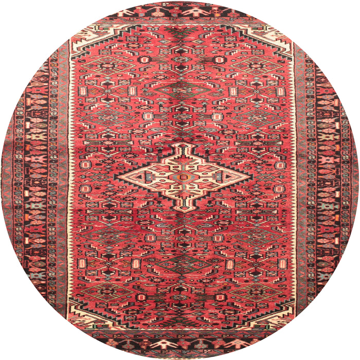Square Machine Washable Traditional Copper Red Pink Rug, wshtr193