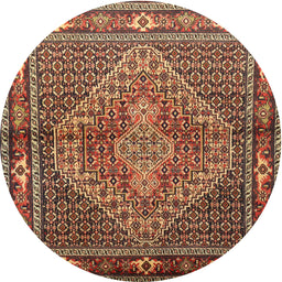 Square Machine Washable Traditional Saffron Red Rug, wshtr1940