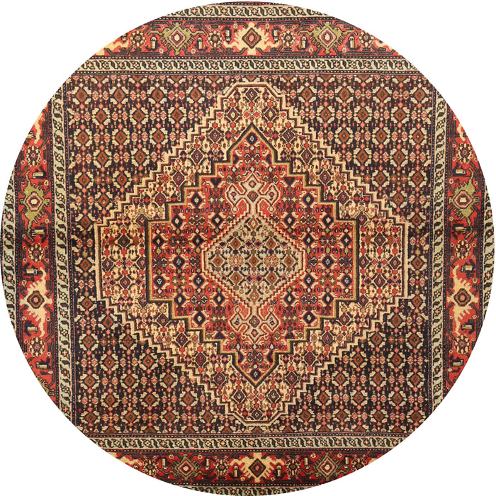 Square Machine Washable Traditional Saffron Red Rug, wshtr1940