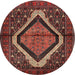 Square Machine Washable Traditional Saffron Red Rug, wshtr1941