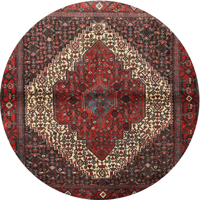 Round Traditional Brown Persian Rug, tr1943