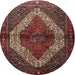 Round Traditional Brown Persian Rug, tr1943