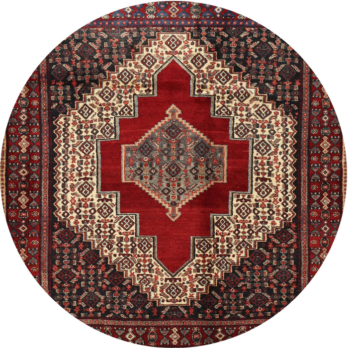 Square Machine Washable Traditional Saffron Red Rug, wshtr1944
