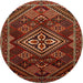 Round Traditional Light Brown Persian Rug, tr1946