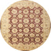 Round Traditional Chocolate Brown Persian Rug, tr1947
