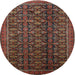 Square Machine Washable Traditional Brown Rug, wshtr1948