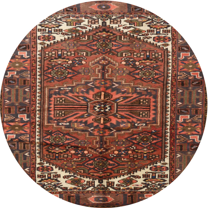Square Machine Washable Traditional Saffron Red Rug, wshtr1949
