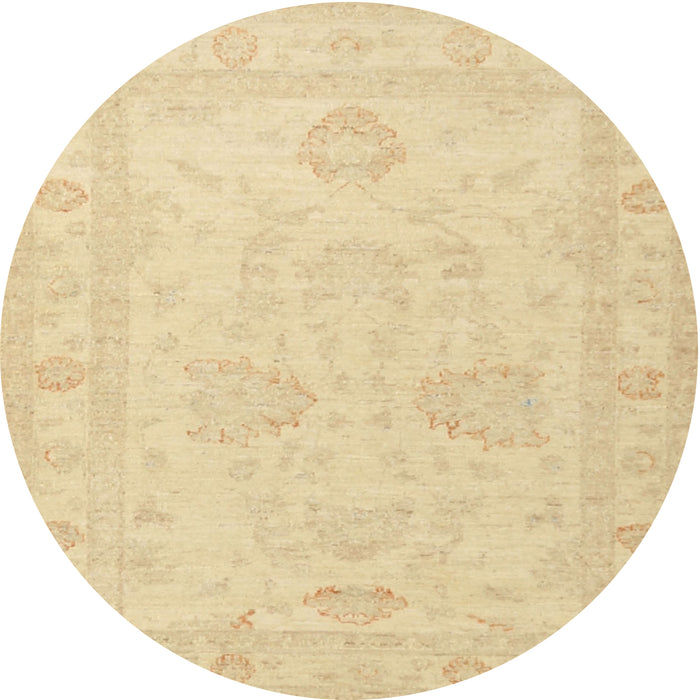 Round Traditional Brown Gold Persian Rug, tr1952