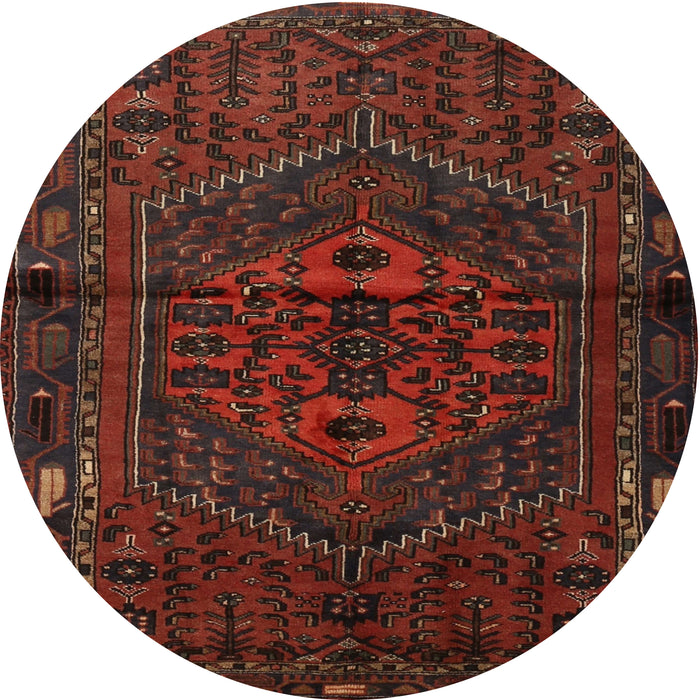 Round Traditional Dark Red Persian Rug, tr1953