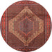 Square Machine Washable Traditional Rust Pink Rug, wshtr1954