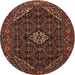 Square Machine Washable Traditional Saffron Red Rug, wshtr1958