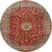 Square Machine Washable Traditional Tomato Red Rug, wshtr1960