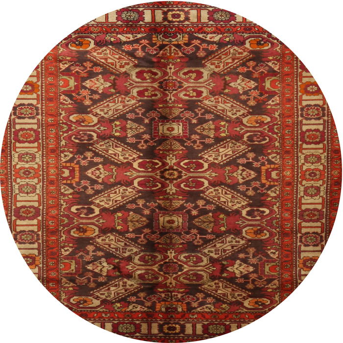 Round Traditional Red Persian Rug, tr1962