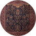 Round Traditional Sienna Brown Persian Rug, tr1966