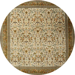 Square Machine Washable Traditional Saddle Brown Rug, wshtr1968