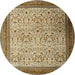 Round Traditional Saddle Brown Persian Rug, tr1968