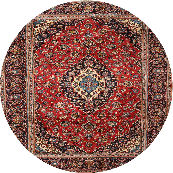 Square Machine Washable Traditional Saffron Red Rug, wshtr1971