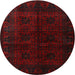 Square Machine Washable Traditional Night Red Rug, wshtr1974