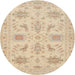 Round Traditional Brown Persian Rug, tr1975