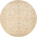 Round Traditional Deep Peach Orange Persian Rug, tr1977