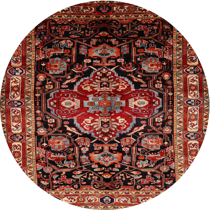 Round Traditional Crimson Red Persian Rug, tr197