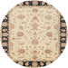 Round Traditional Dark Almond Brown Persian Rug, tr1981