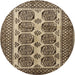 Round Traditional Brownish Green Southwestern Rug, tr1986