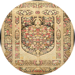 Square Machine Washable Traditional Sienna Brown Rug, wshtr1990