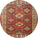Round Traditional Brown Persian Rug, tr1991
