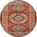 Round Traditional Brown Persian Rug, tr1992