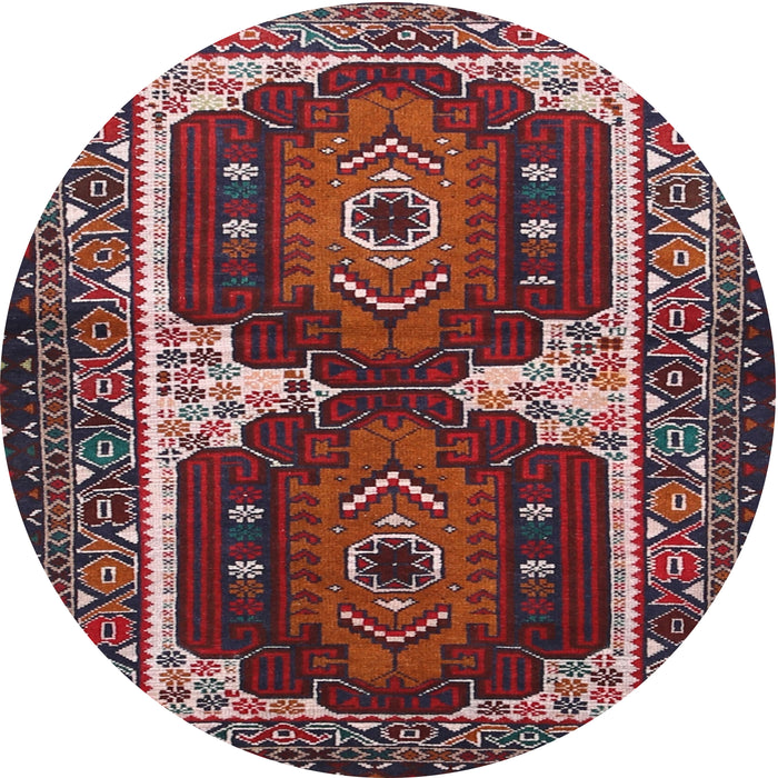 Square Machine Washable Traditional Saffron Red Rug, wshtr1994