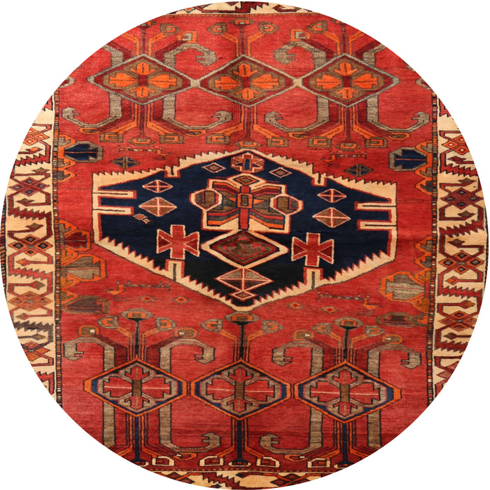 Round Traditional Red Persian Rug, tr1997