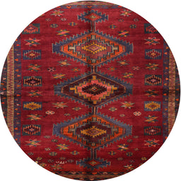 Square Machine Washable Traditional Red Rug, wshtr1999