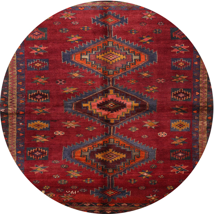 Round Traditional Red Persian Rug, tr1999