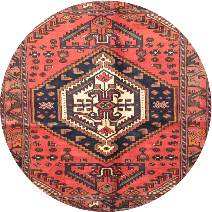 Round Traditional Rust Pink Persian Rug, tr199
